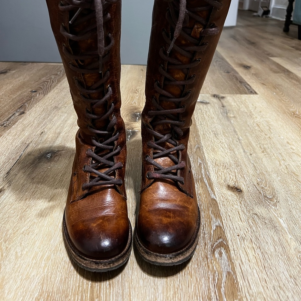 Frye Melissa Tall Lace Boot 5.5 Cognac